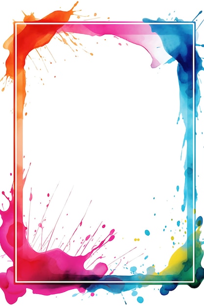 Photo a watercolor painting of colorful splashes of paint