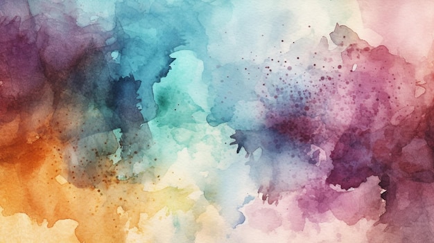 Watercolor painting of a colorful watercolor background