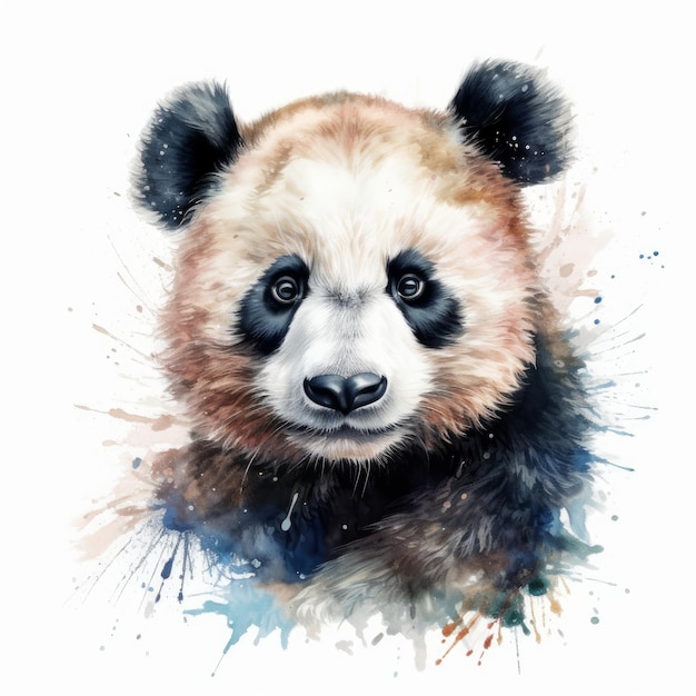 Watercolor painting of a cute love panda Al generated