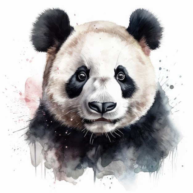 Watercolor painting of a cute love panda Al generated