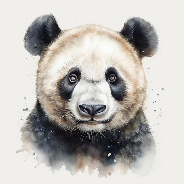 Watercolor painting of a cute love panda Al generated