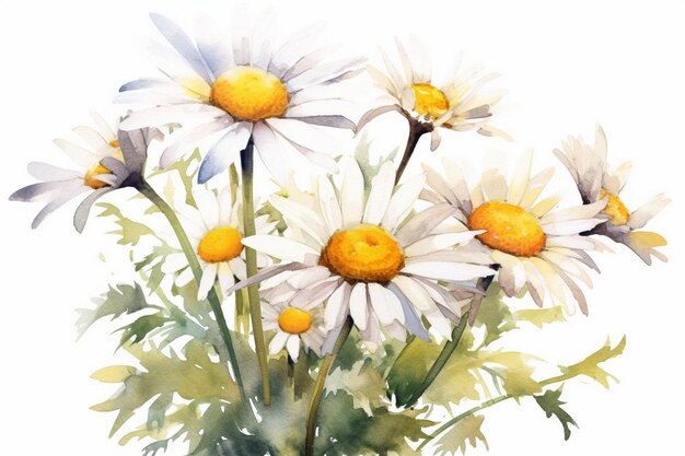 A watercolor painting of daisies by person