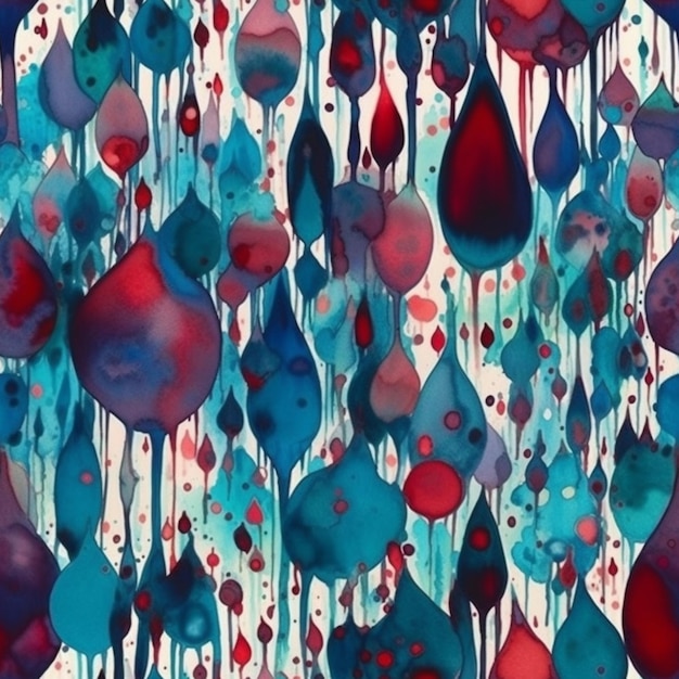 A watercolor painting of drops and drops.