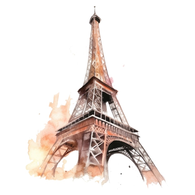 A watercolor painting of the eiffel tower in paris