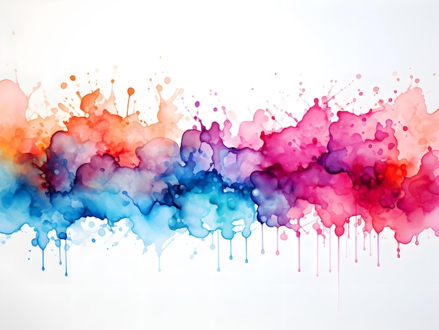 Watercolor and painting explosion colorful splash color splatter stain brush strokes