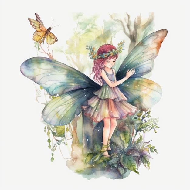 Fairy With Butterflies  Art Board Print for Sale by drawwithren