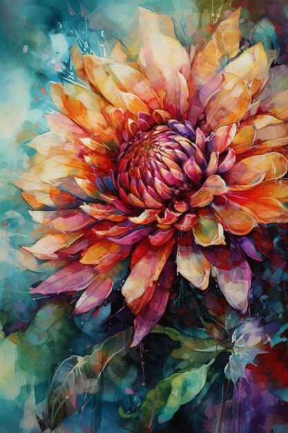 A watercolor painting of a flower by person