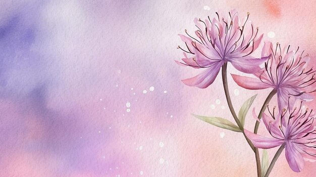 A watercolor painting of a flower with a pink background