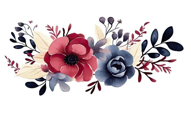 A watercolor painting of flowers on a white background