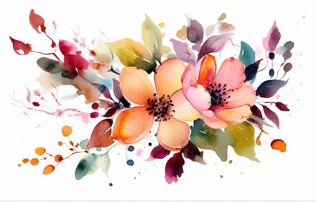 A watercolor painting of flowers with the word love on it.