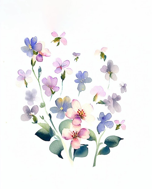A watercolor painting of flowers with the word love on it.