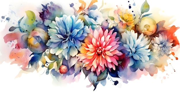 A watercolor painting of flowers