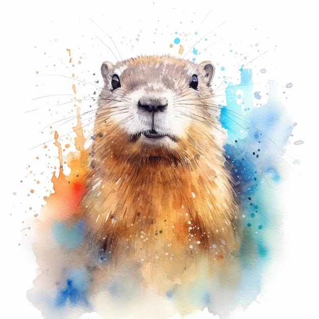 Watercolor painting of gopher