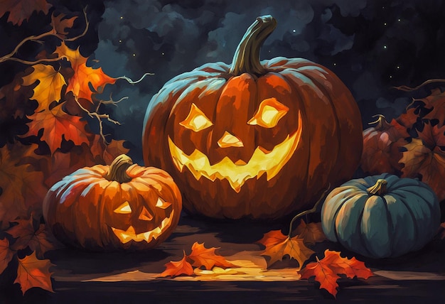 Premium AI Image | Watercolor Painting Halloween Festival