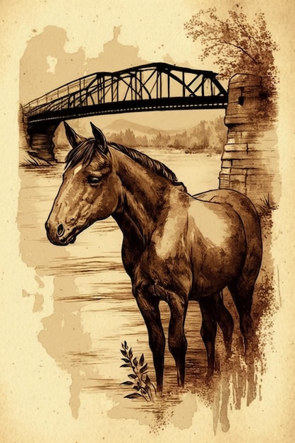 Watercolor painting of a horse