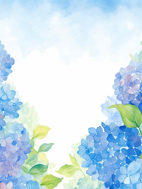 A watercolor painting of hydrangea