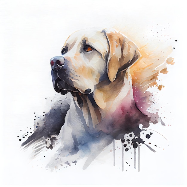 watercolor painting labrador dog