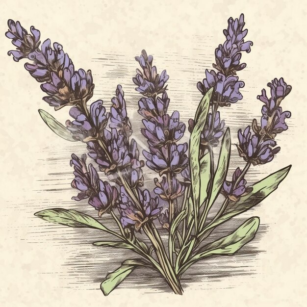 Watercolor painting of Lavender flower