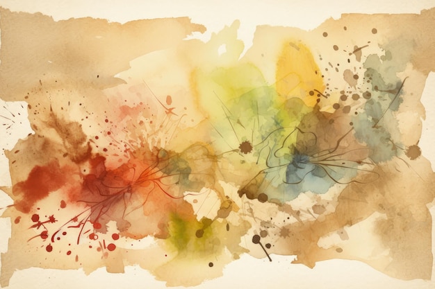 A watercolor painting of leaves on a piece of paper generative AI