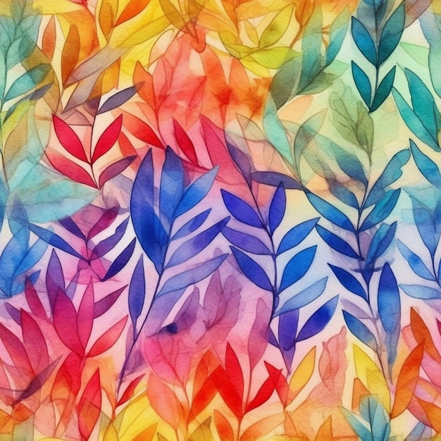 A watercolor painting of leaves.