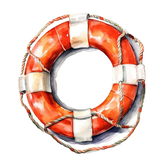 Photo a watercolor painting of a life preserver