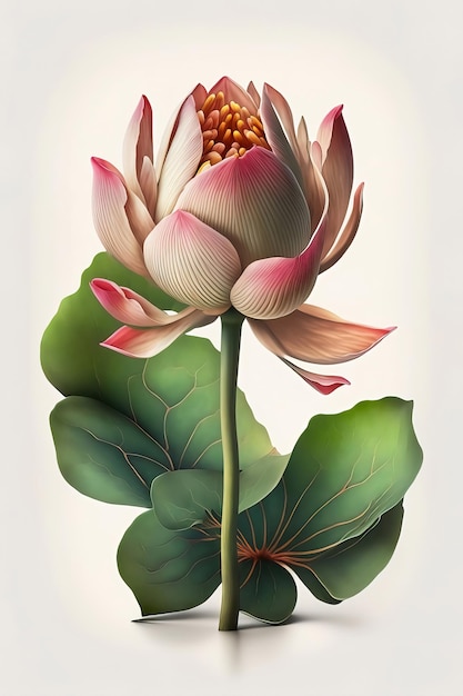 Watercolor painting of a lotus flower