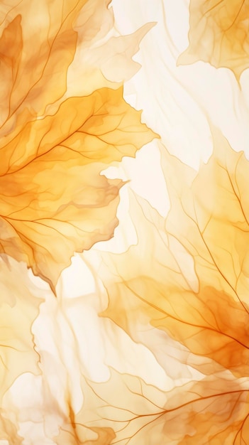 金の線が入ったカエデの葉の水彩画