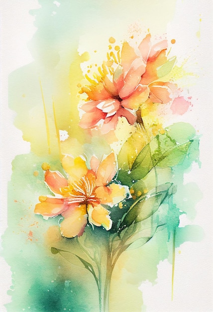 Watercolor painting for Mothers Day abstract backgroundGenerative AI