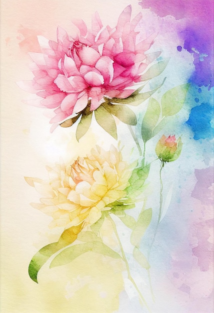 Watercolor painting for Mothers Day abstract backgroundGenerative AI