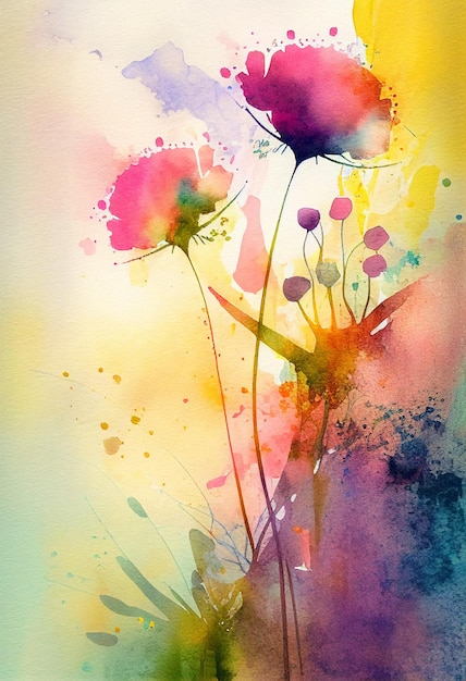 Watercolor painting for Mothers Day abstract backgroundGenerative AI