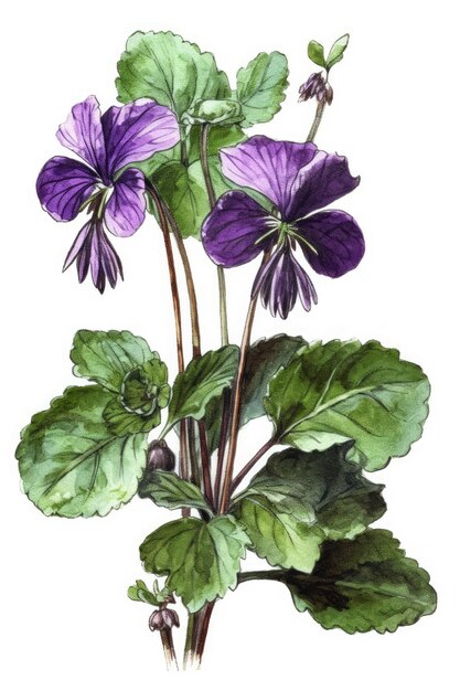 A watercolor painting of a pansies.