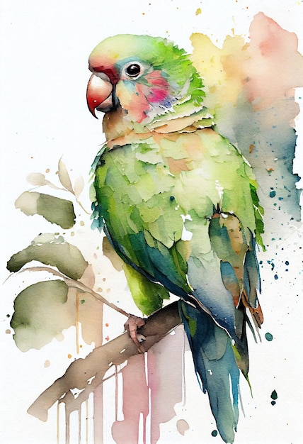 Watercolor painting of a parrot