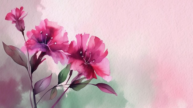 Photo watercolor painting of a pink flowers