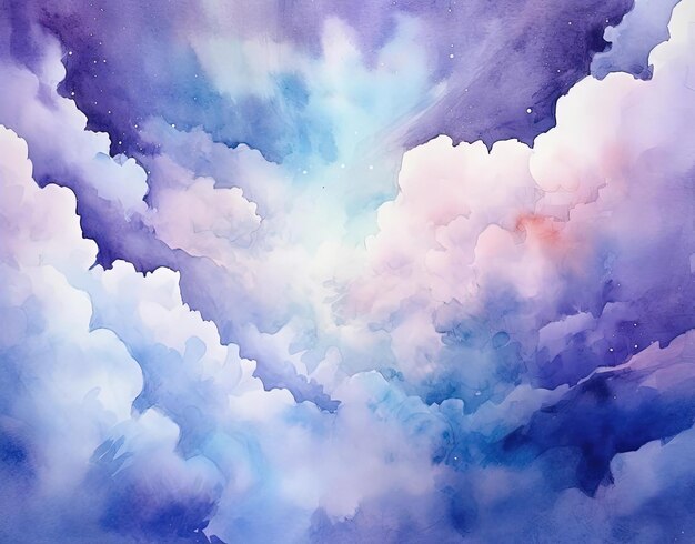 Blue Purple On White Watercolor Paint Stock Photo 1097286179