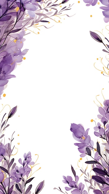 a watercolor painting of purple flowers on a white background Abstract Lavender color foliage