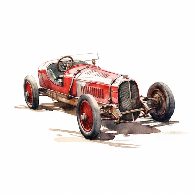 Photo watercolor painting of a racing car