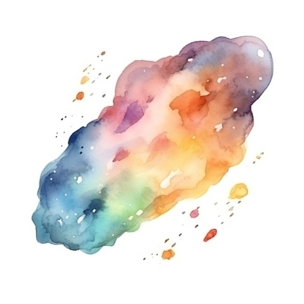 A watercolor painting of a rainbow colored background.