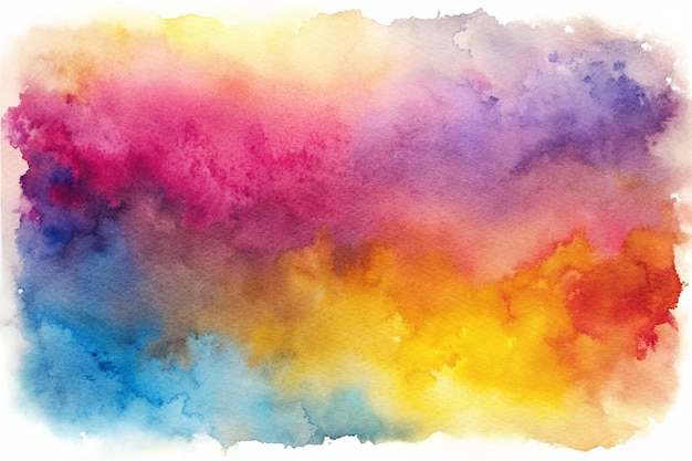 a watercolor painting of a rainbow colored cloud
