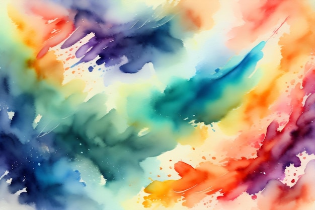 A watercolor painting of a rainbow colored watercolor.