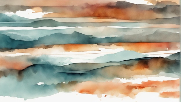 a watercolor painting of a red and blue water splash