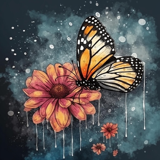 Watercolor painting of a special butterfly