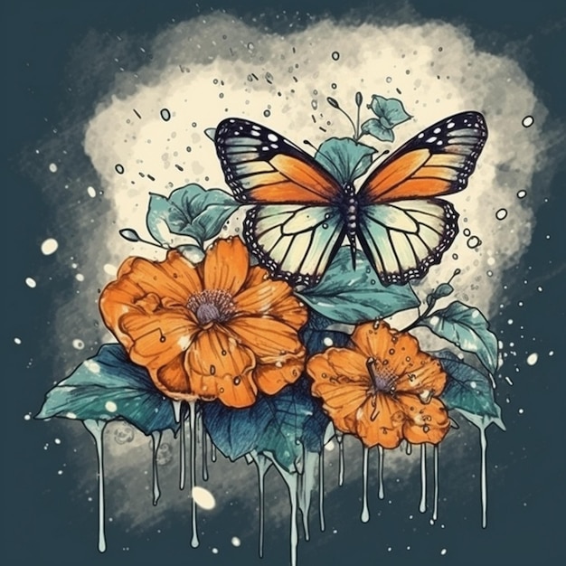 Watercolor painting of a special butterfly