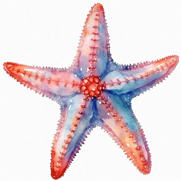 A watercolor painting of a starfish.