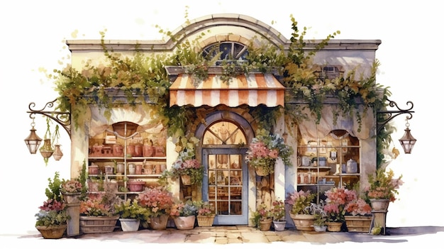 Photo a watercolor painting of a store called the french laundry.