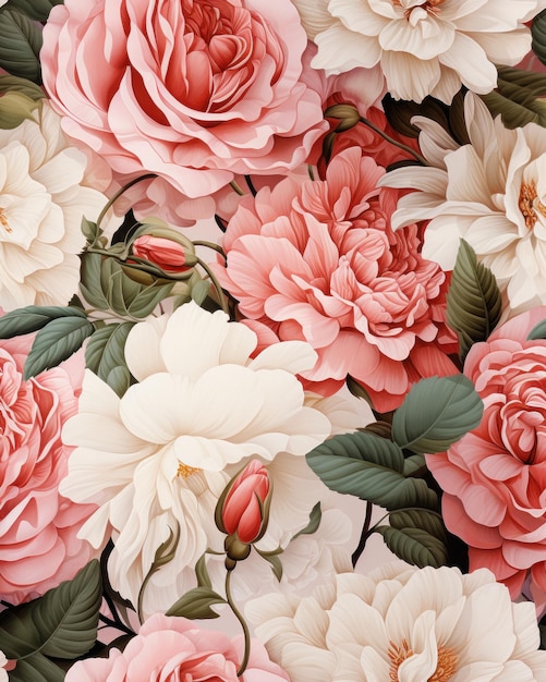Акварельная живопись белой и розовой розы, созданная AI