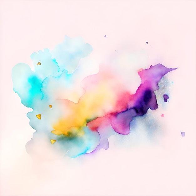 A watercolor painting with a pink background that says'blue'on it Ai generated