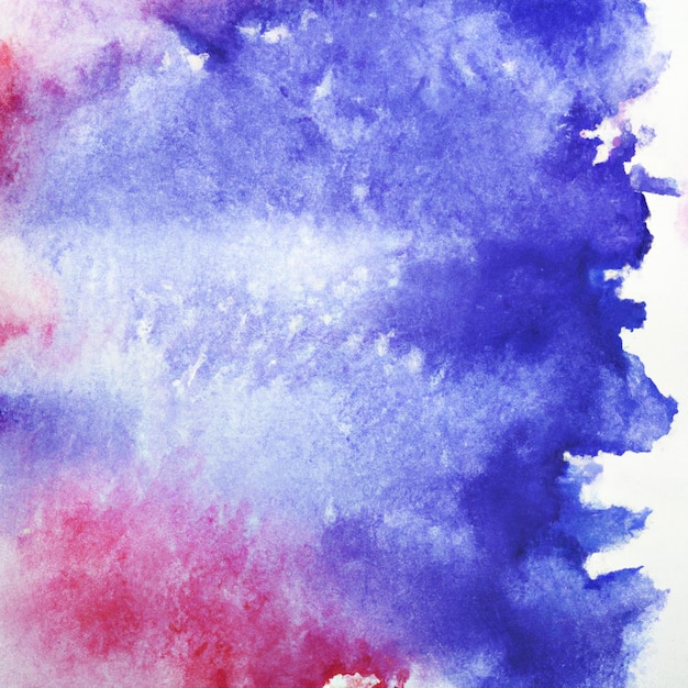 A watercolor painting with a red and blue background.