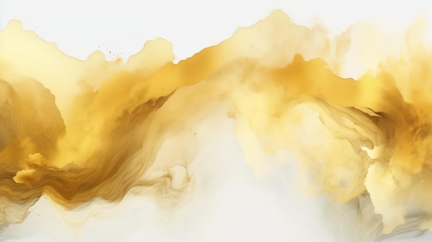 A watercolor painting with a yellow paint splash.