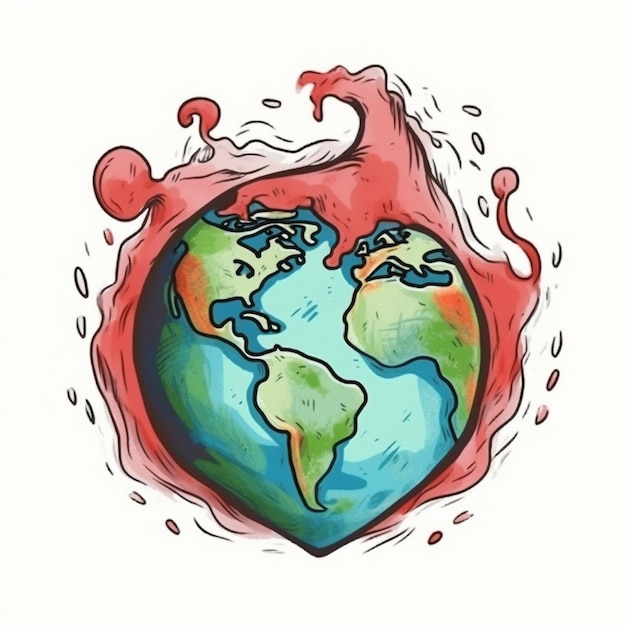 Photo watercolor painting of world health day