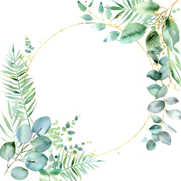 Photo a watercolor painting of a wreath with leaves and flowers